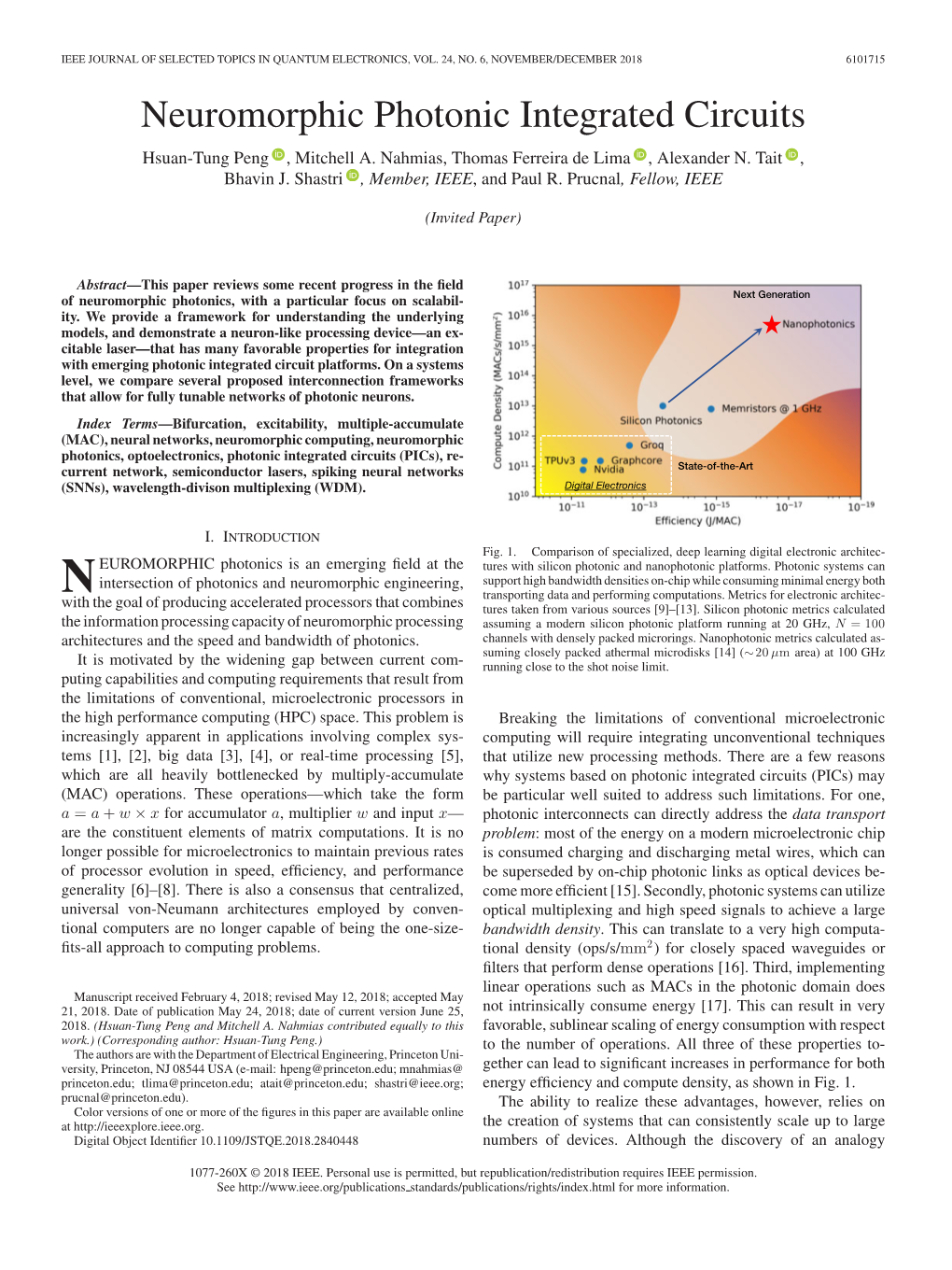 Neuromorphic Photonic Integrated Circuits Hsuan-Tung Peng , Mitchell A