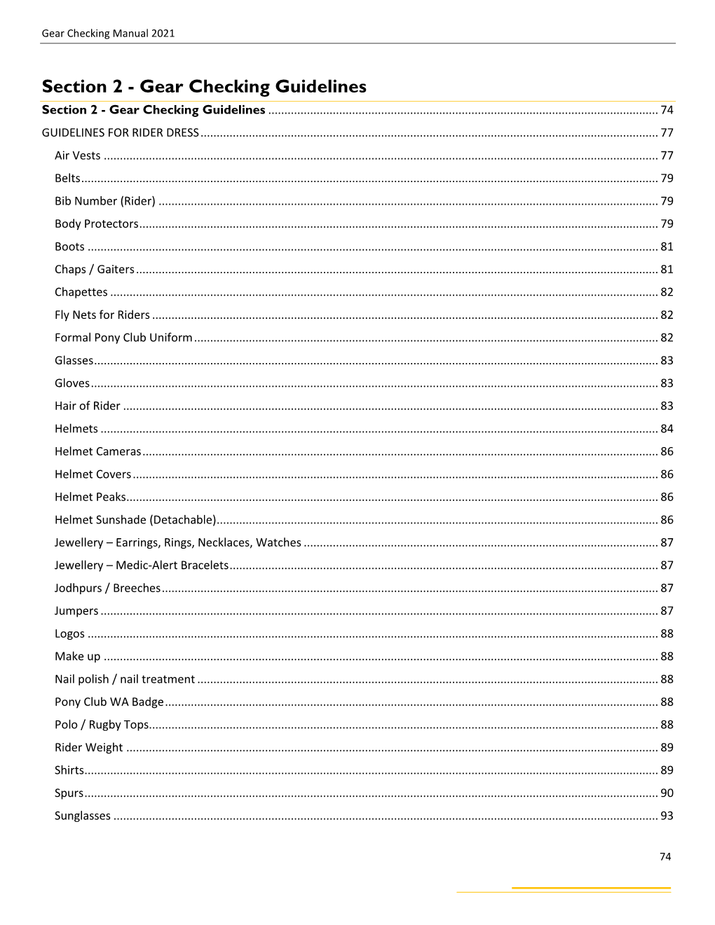 Gear Checking Manual 2021