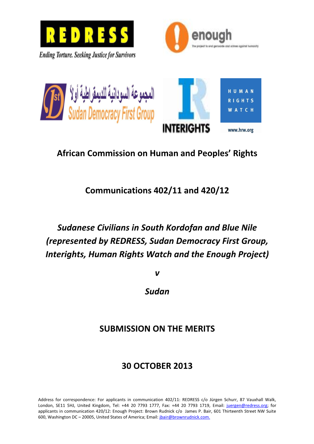 African Commission on Human and Peoples' Rights Communications