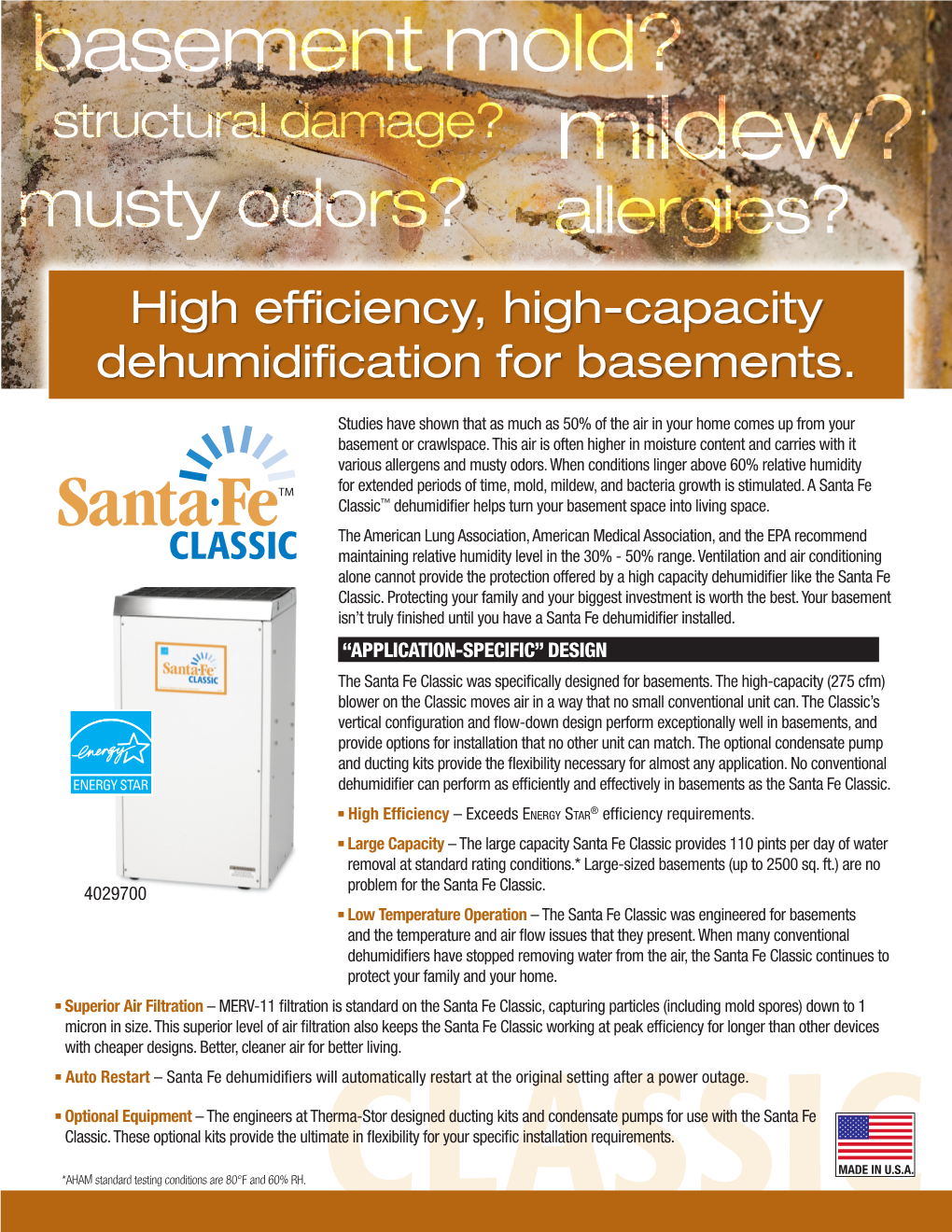 Mildew? Musty Odors? Allergies? High Efficiency, High-Capacity Humidity Meters Dehumidification for Basements