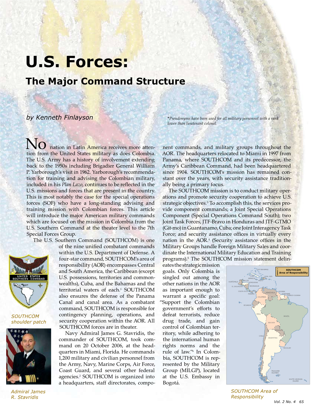 U.S. Forces: the Major Command Structure