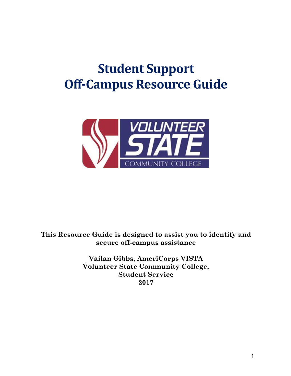 Student Support Off-Campus Resource Guide