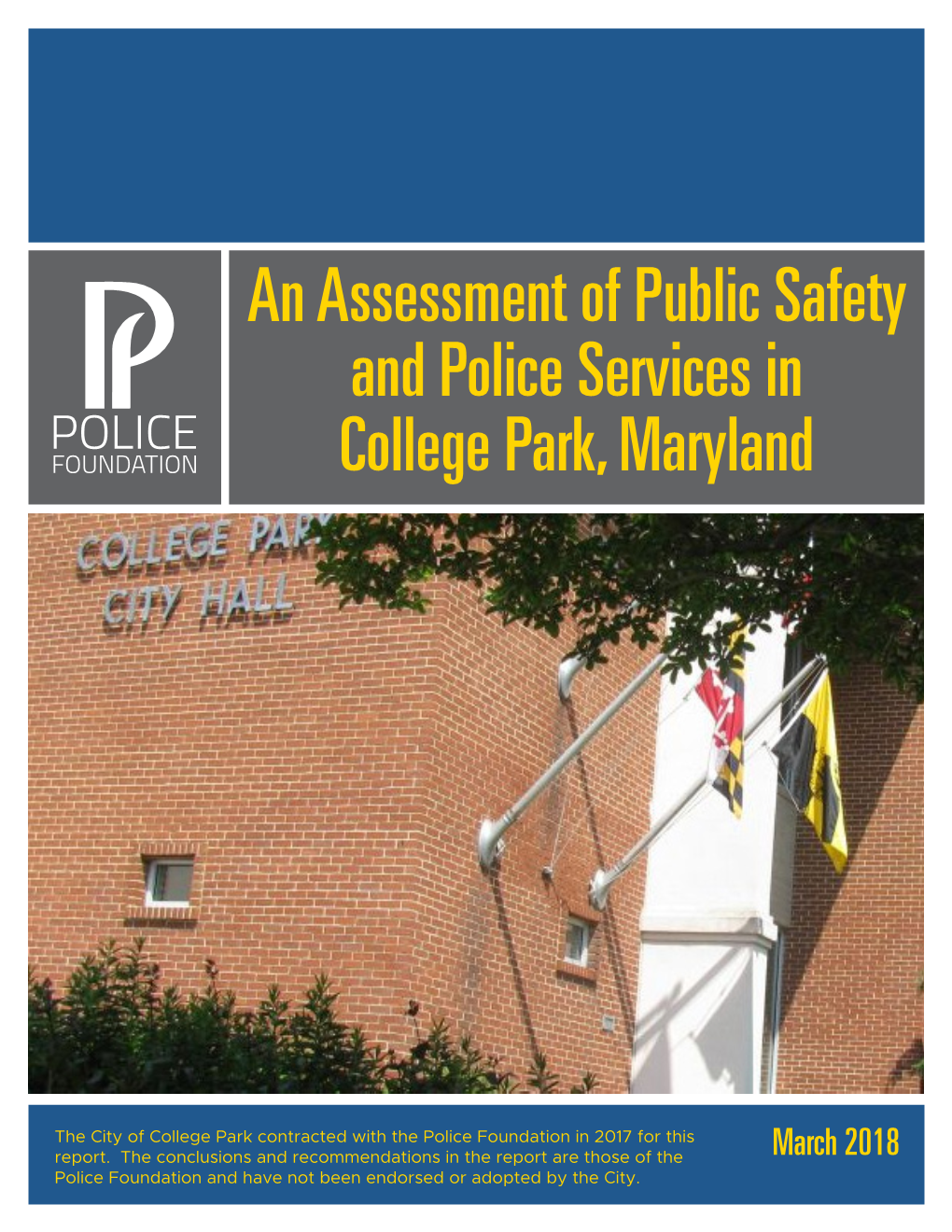 An Assessment of Public Safety and Police Services in College Park, Maryland