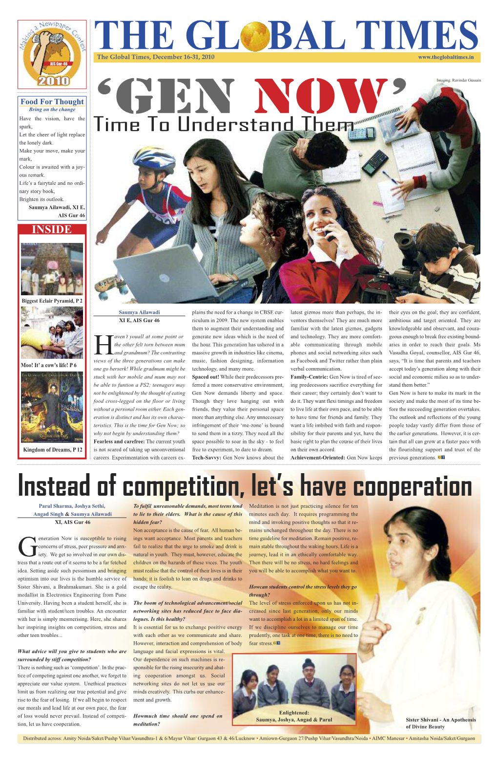 Instead of Competition, Let's Have Cooperation