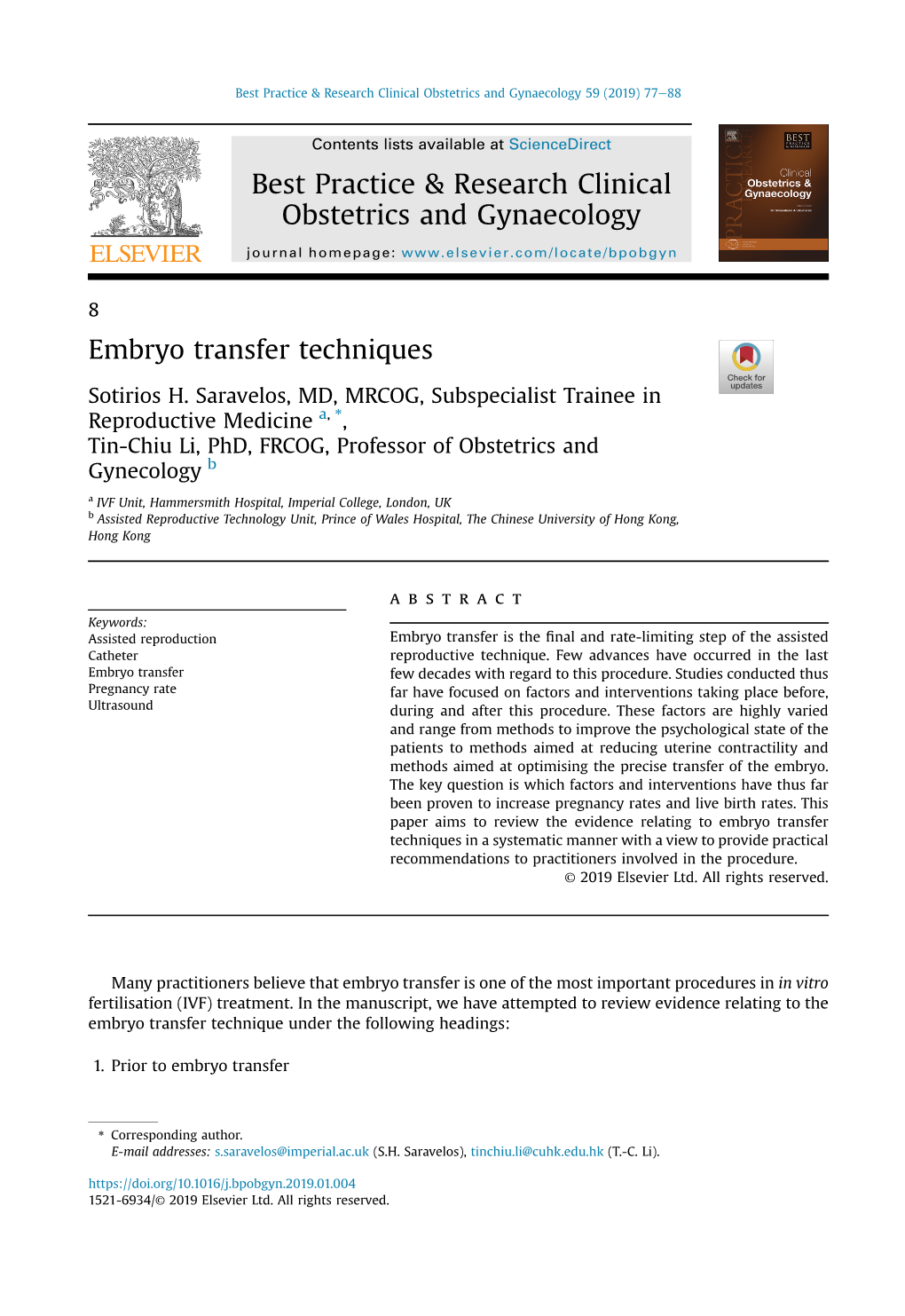 Embryo Transfer Techniques