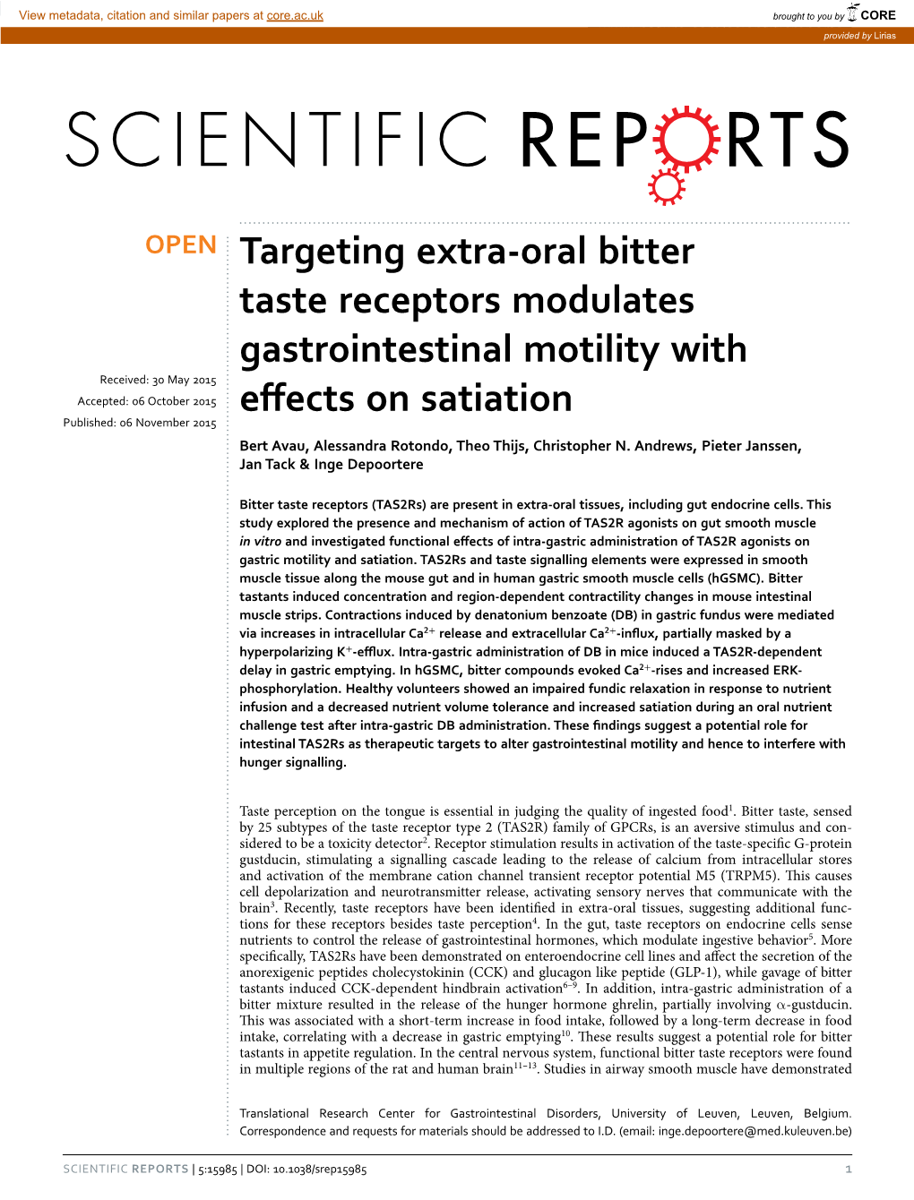 Targeting Extra-Oral Bitter Taste Receptors Modulates