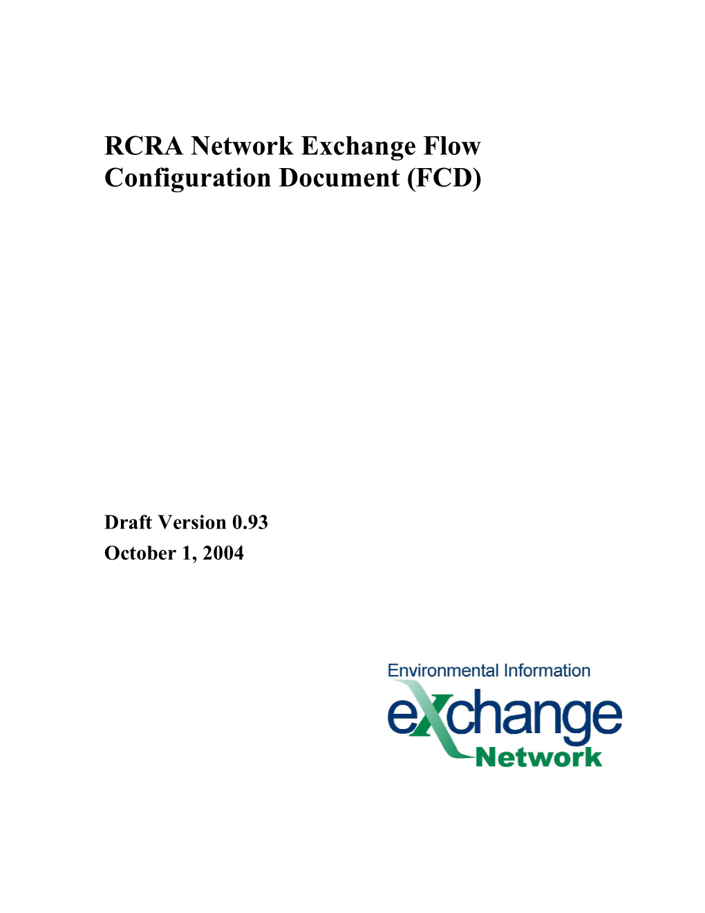 RCRA Network Exchange Flow Configuration Document (FCD)