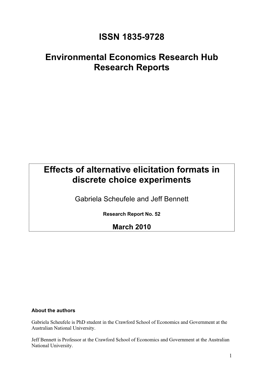 EERH Research Report 1