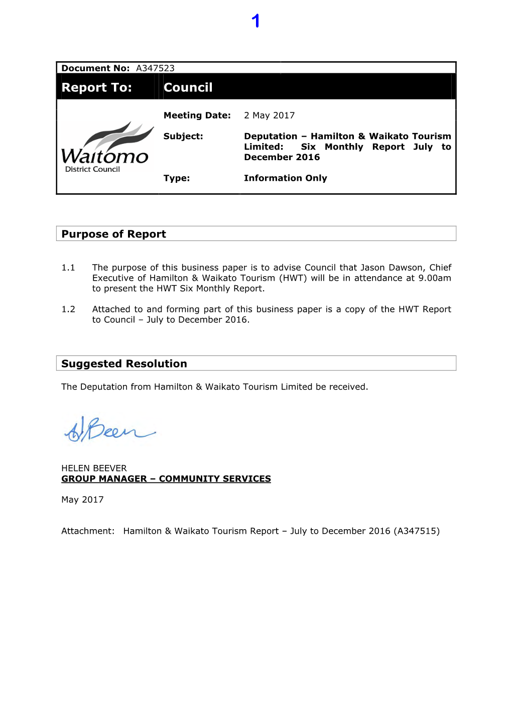 Waitomo District Council Meeting of 28 February 2017, Including the Public Excluded Minutes, Be Confirmed As a True and Correct Record