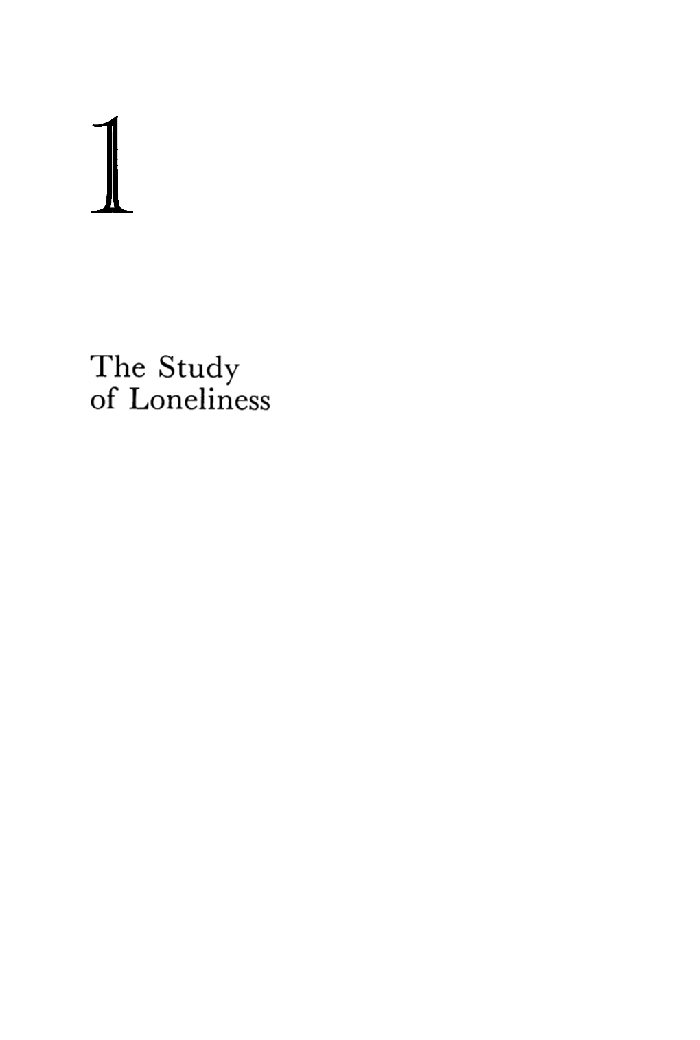 The Study of Loneliness