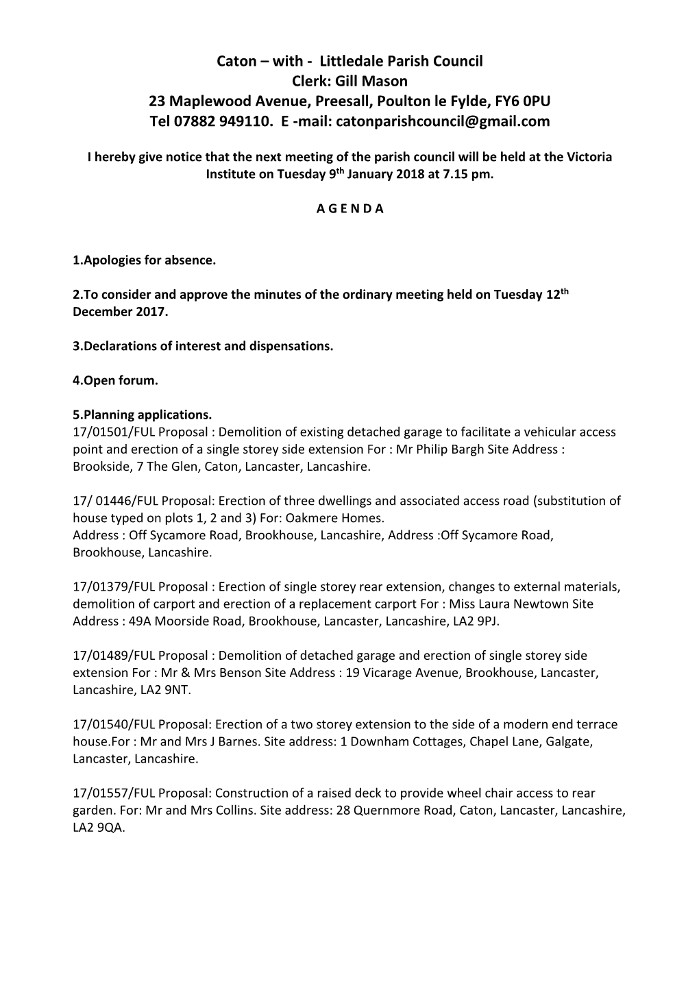 Caton-With-Littledale Parish Council