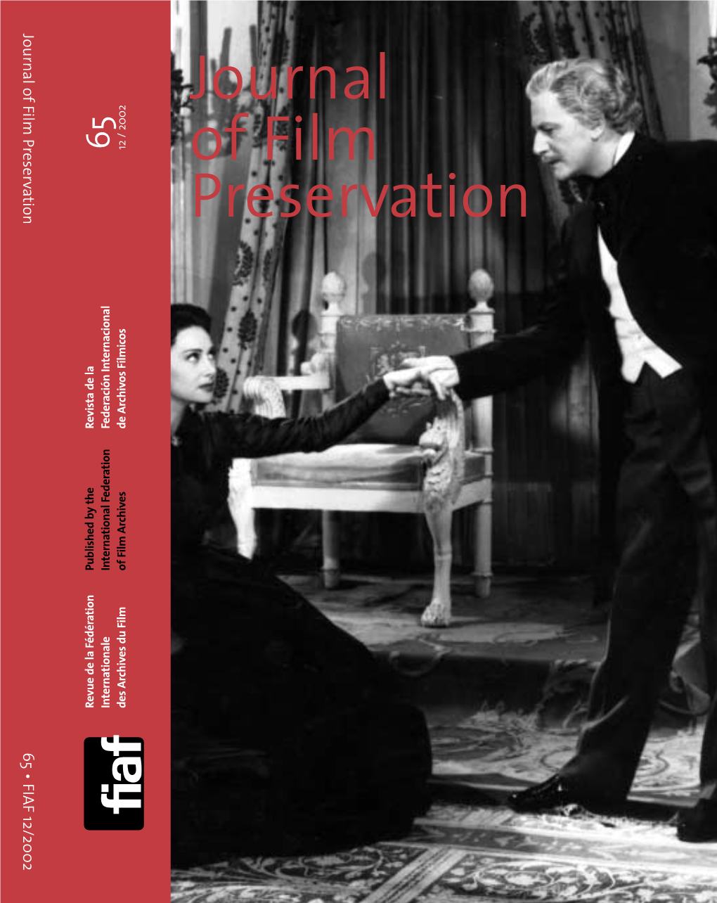 Journal of Film Preservationfilm of Journal Journal Dans Ce Numéro