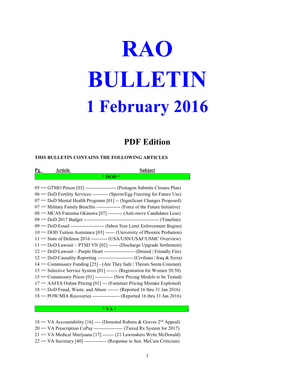 Bulletin 160201 (PDF Edition)