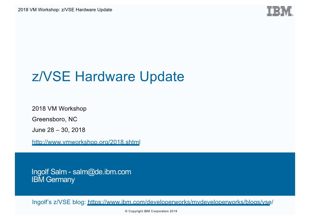 Z/VSE Hardware Update