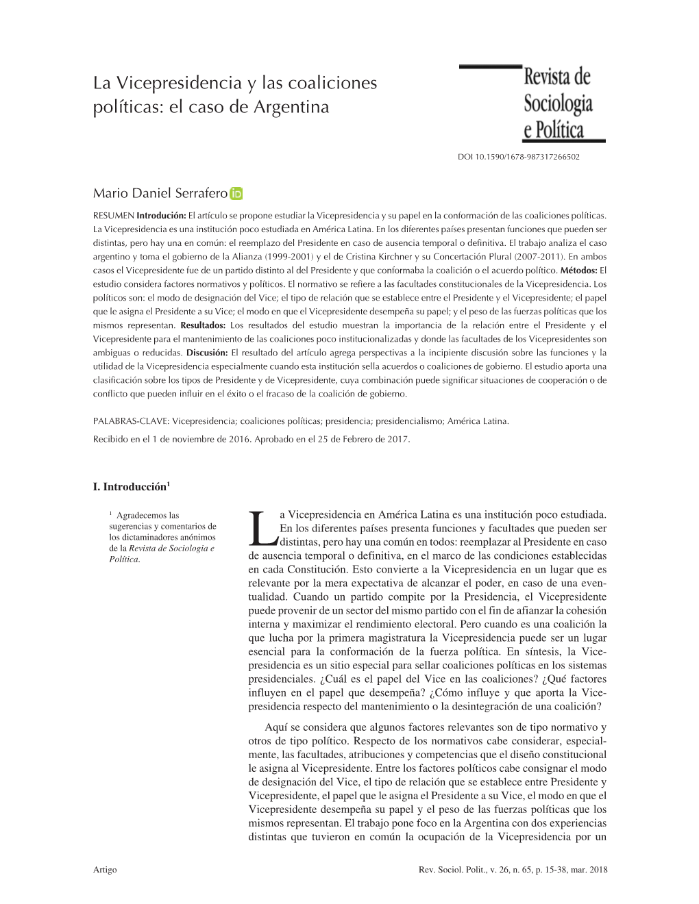 La Vicepresidencia Y Las Coaliciones Políticas: El Caso De Argentina