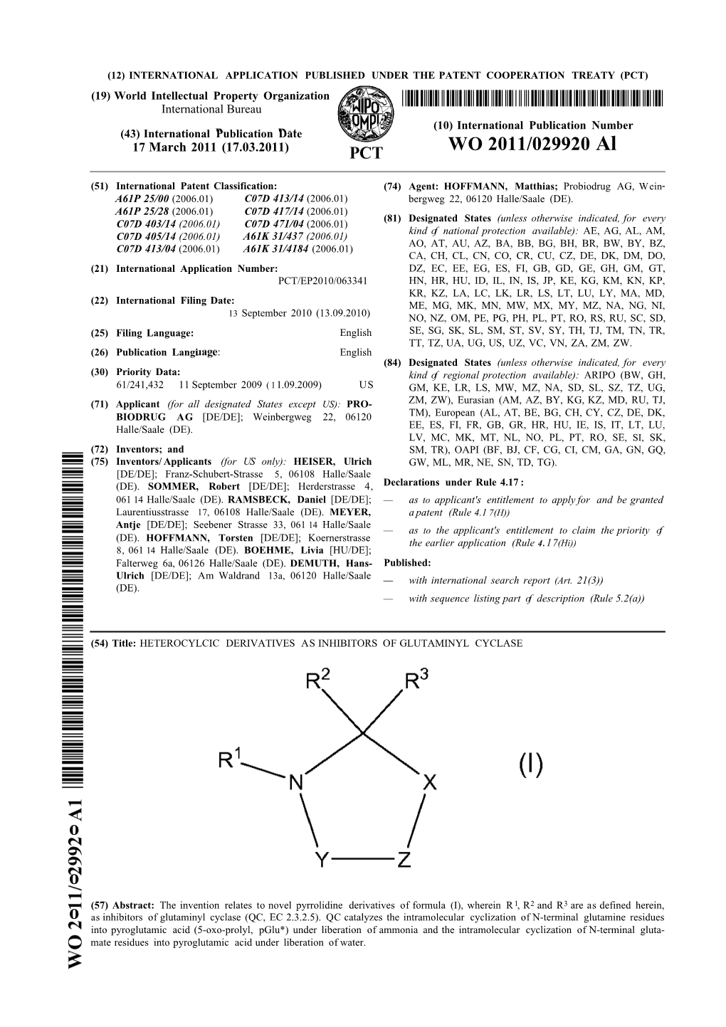 WO 2011/029920 Al