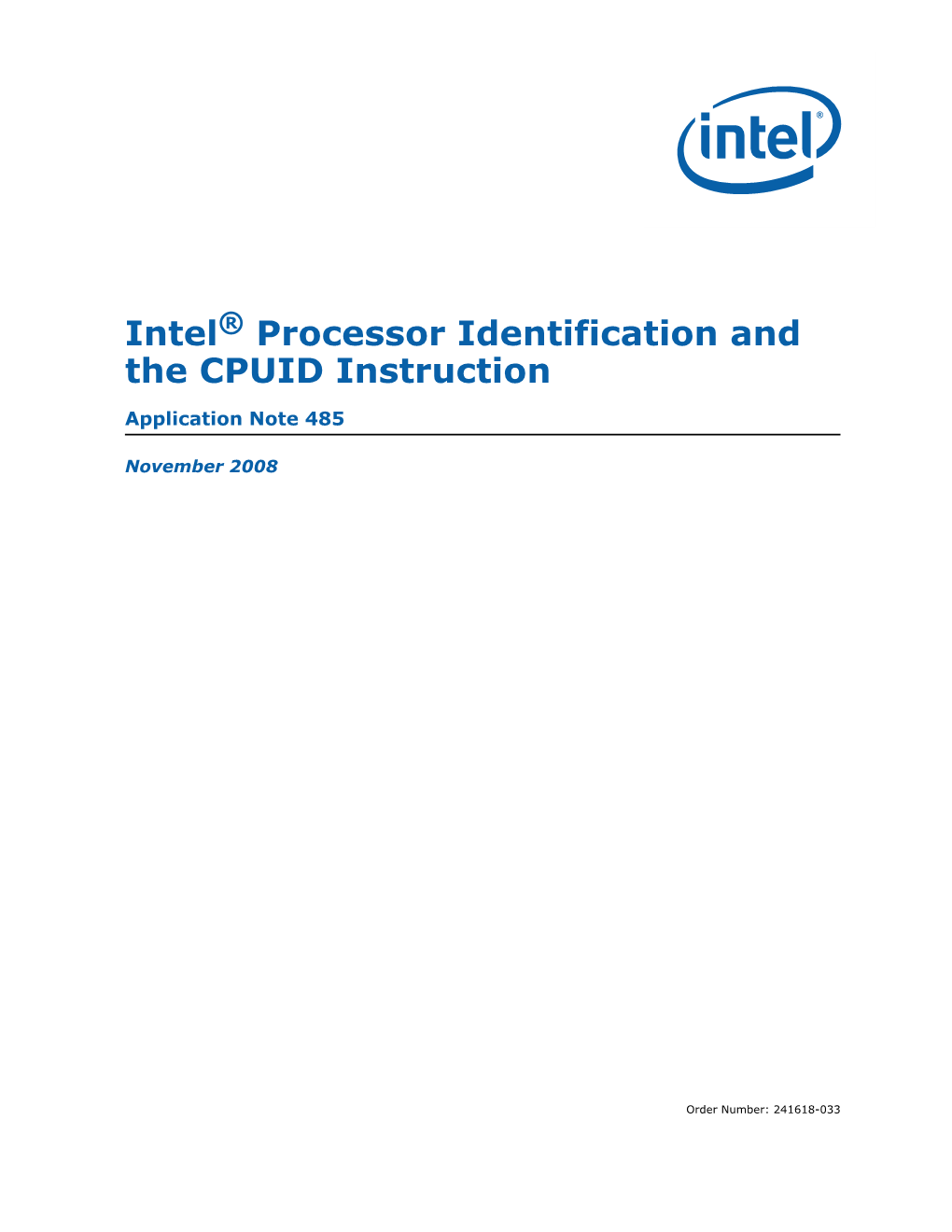 Intel Processor Identification and the CPUID Instruction