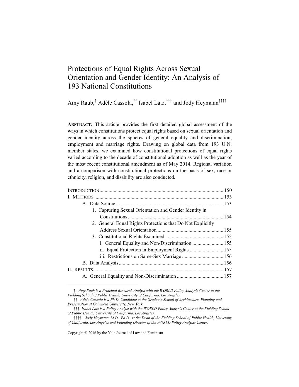 Protections of Equal Rights Across Sexual Orientation and Gender Identity: an Analysis of 193 National Constitutions