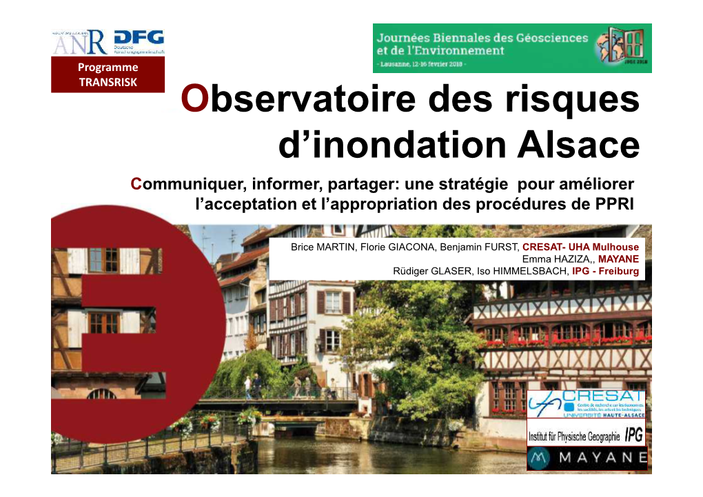 Observatoire Des Risques D'inondation Alsace