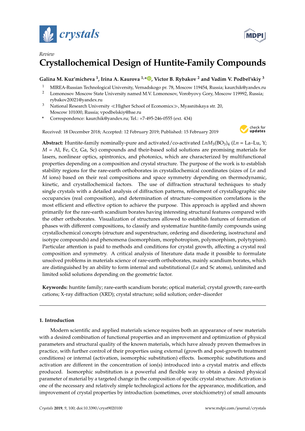 Crystallochemical Design of Huntite-Family Compounds