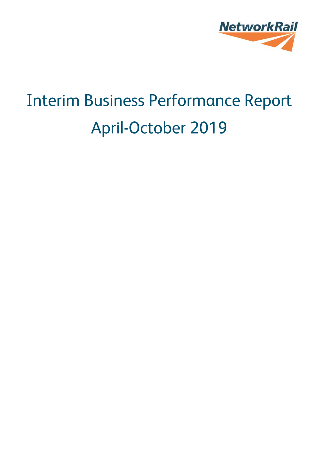 Network Rail Interim Business Performance Report 2019-20