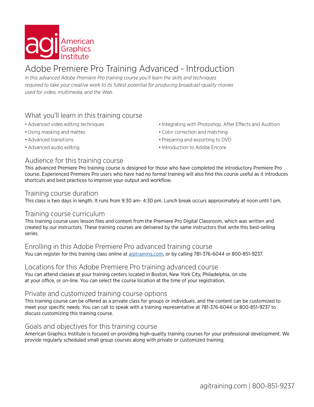 Adobe Premiere Pro Training Advanced