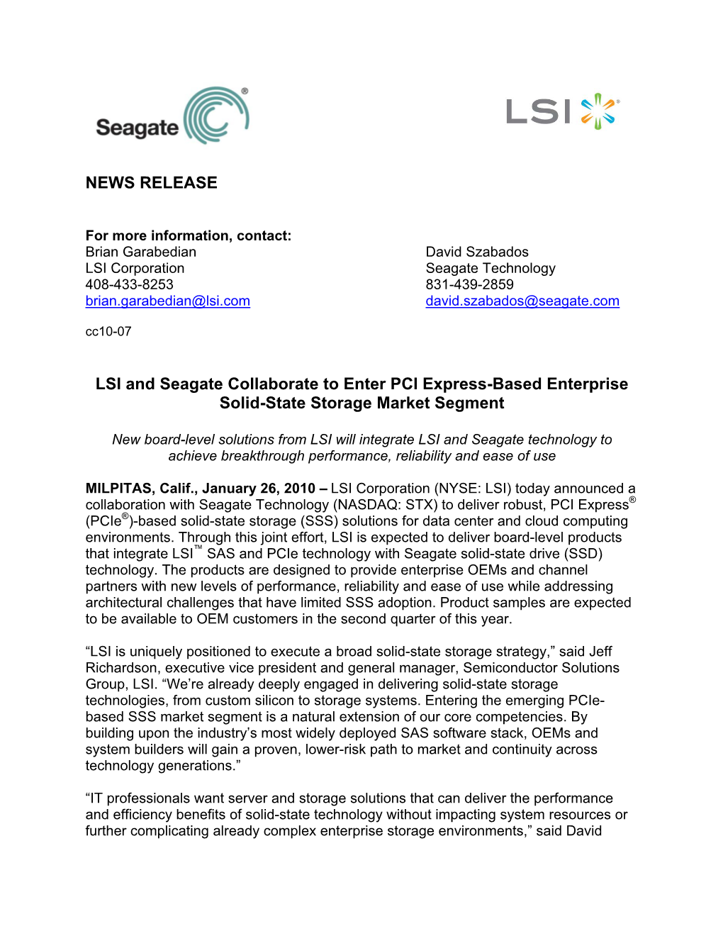 Lsi Joins Open Nand Flash Interface Working