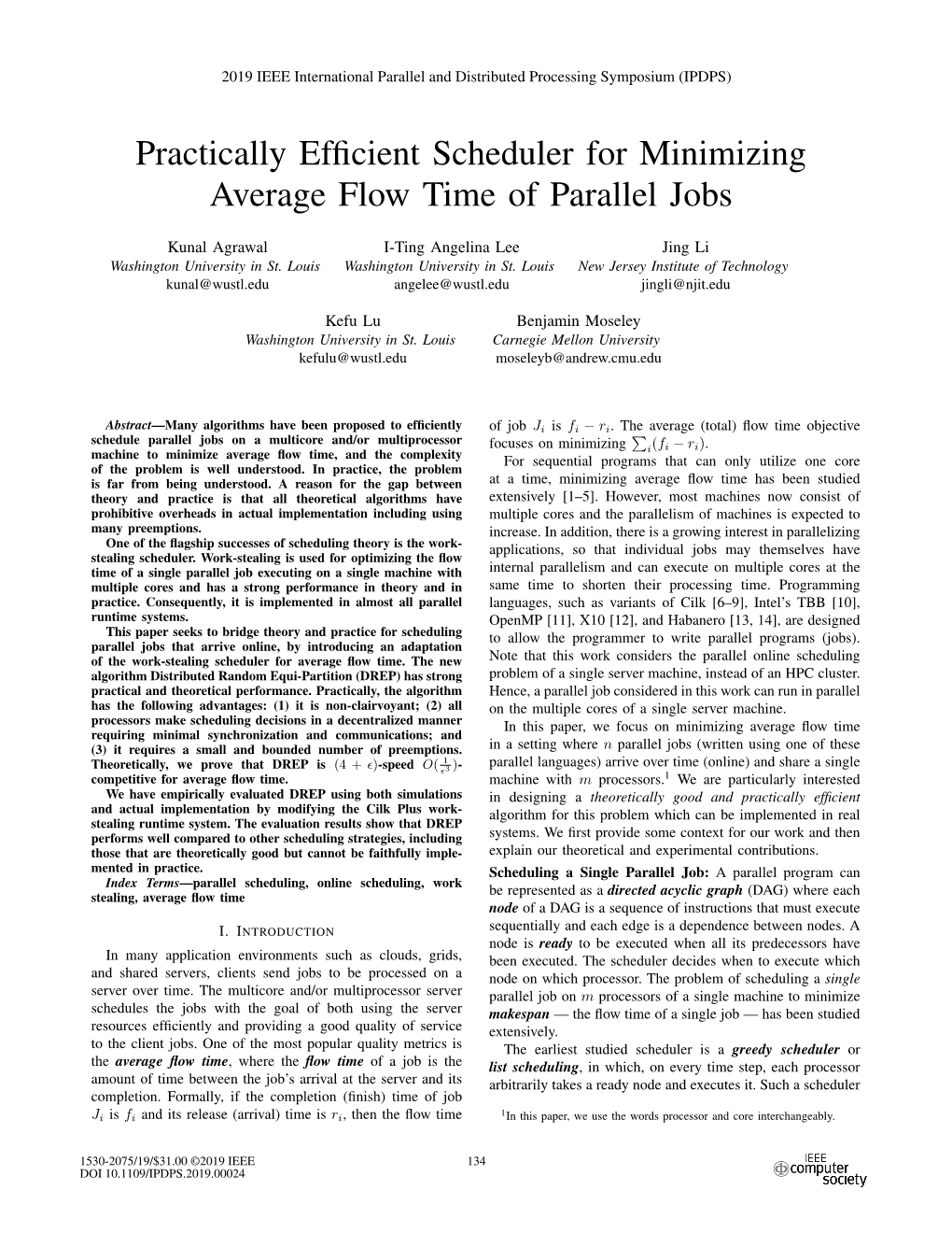 Practically Efficient Scheduler for Minimizing Average Flow Time Of