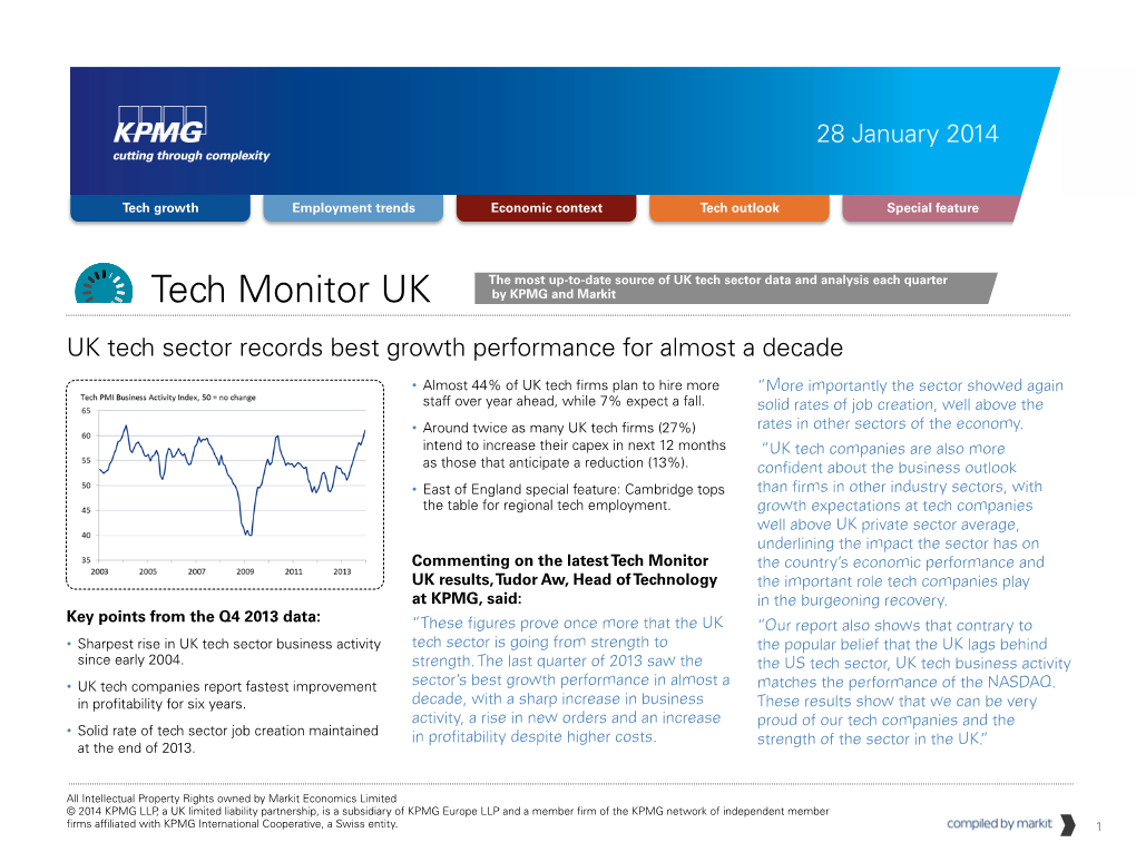 Tech Monitor UK by KPMG and Markit