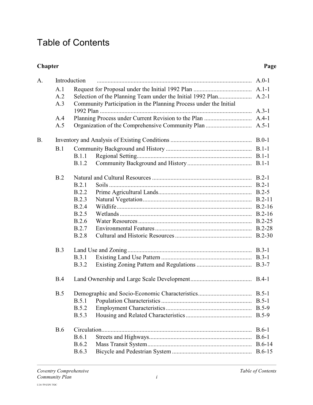 Table of Contents