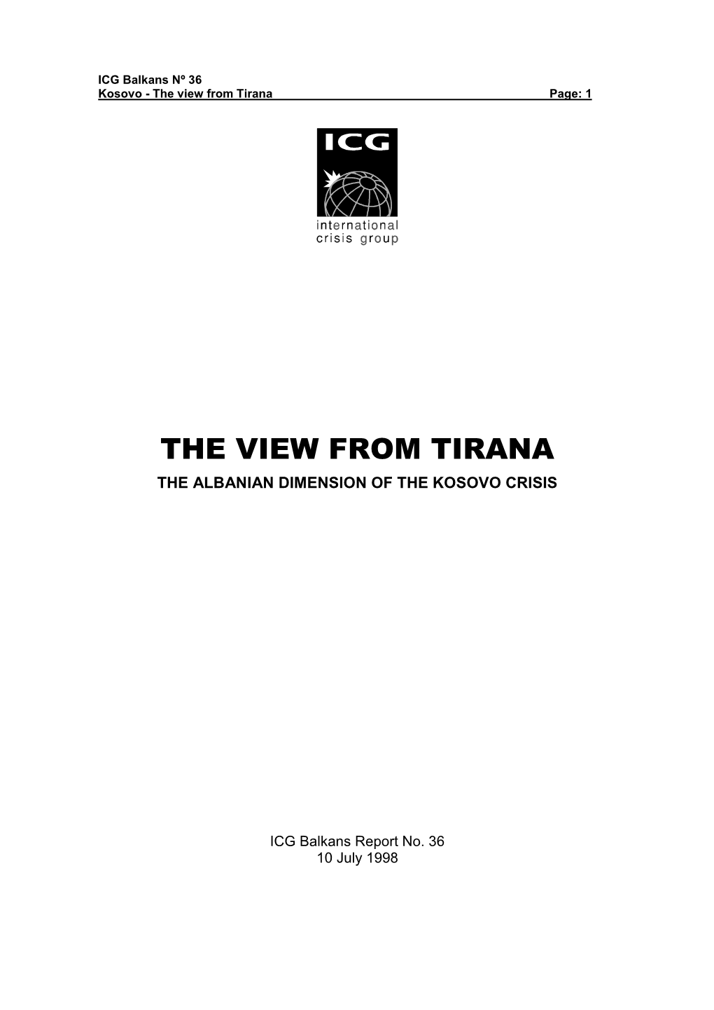 The Albanian Dimension of the Kosovo Crisis