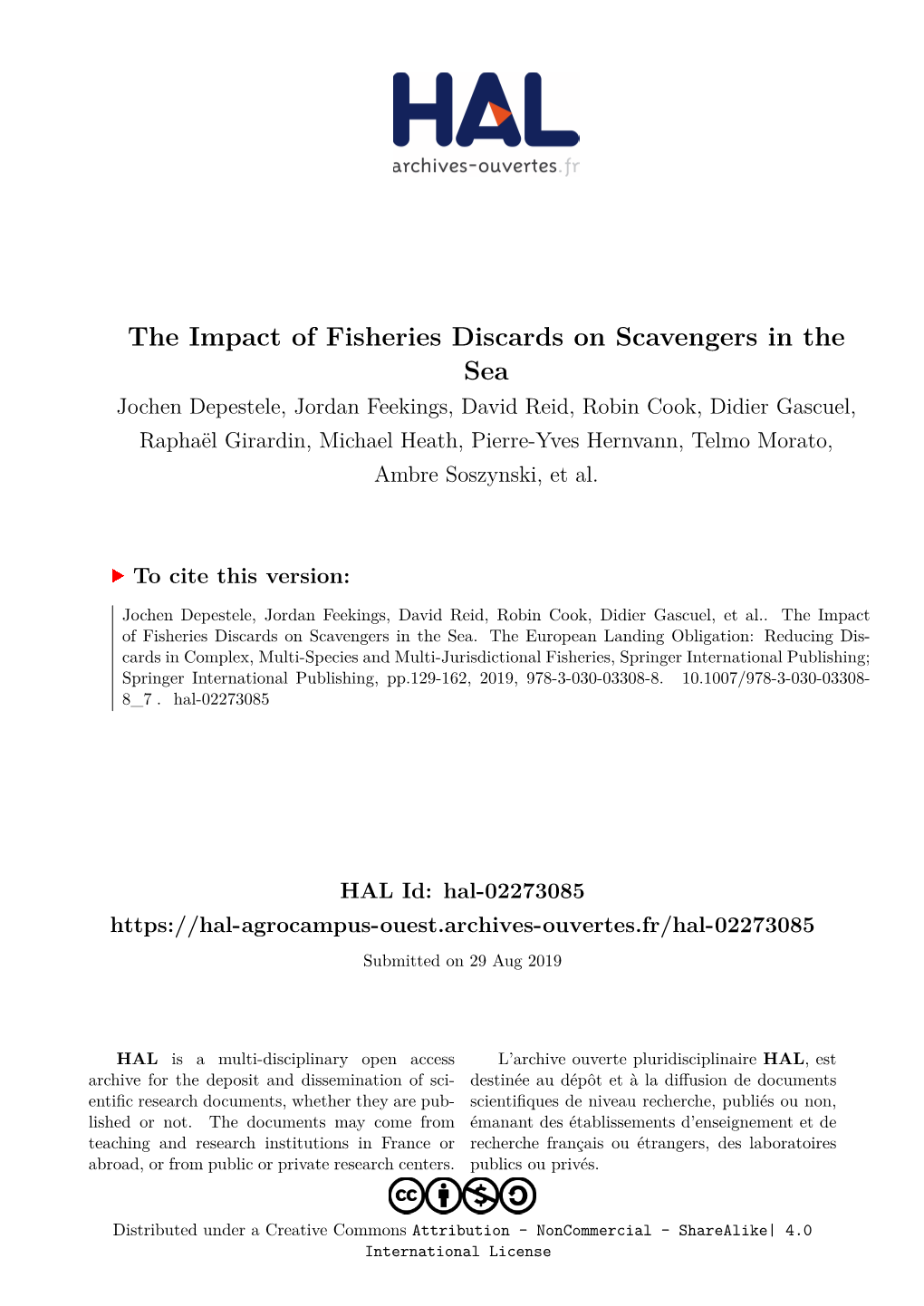 The Impact of Fisheries Discards on Scavengers in The