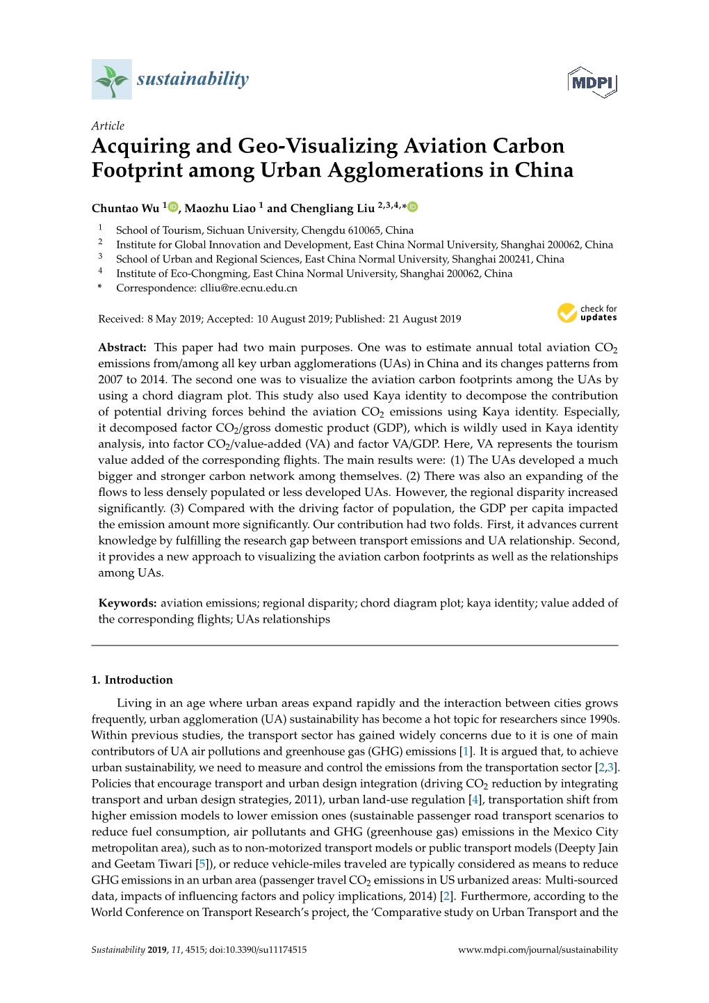 Acquiring and Geo-Visualizing Aviation Carbon Footprint Among Urban Agglomerations in China