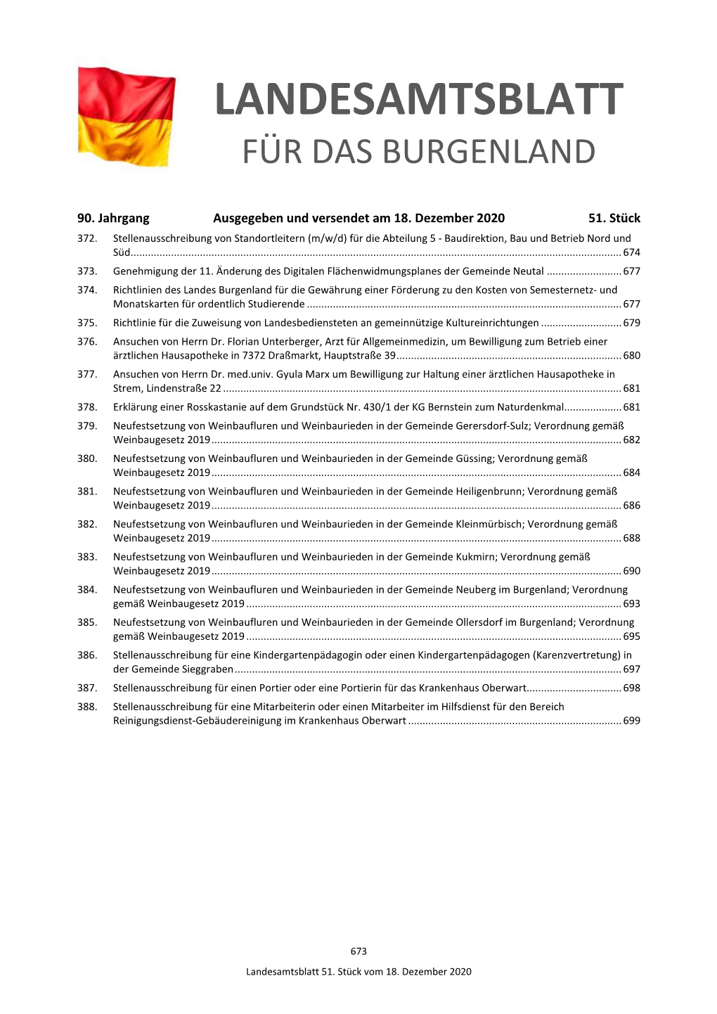 Landesamtsblatt Für Das Burgenland
