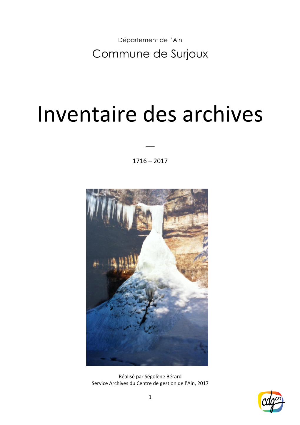 Inventaire Des Archives