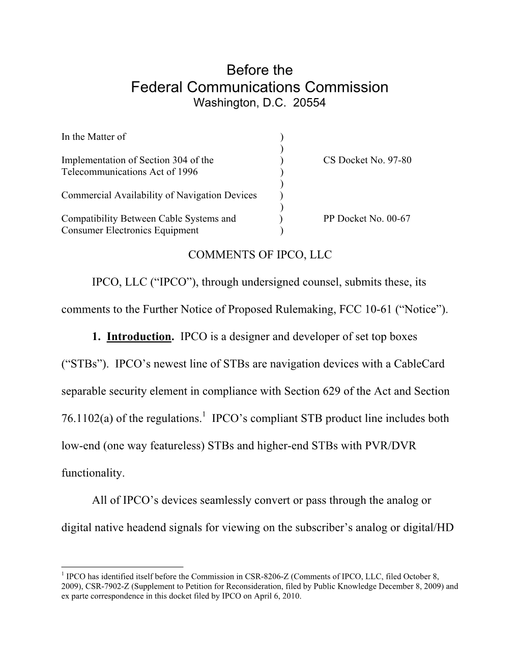 Federal Communications Commission Washington, D.C