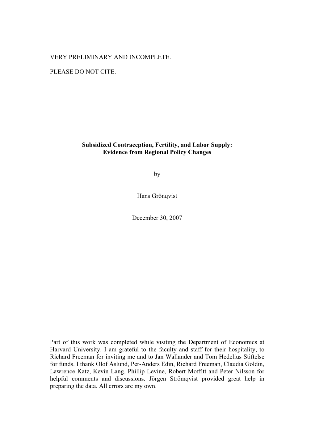 Subsidized Contraception, Fertility, and Labor Supply: Evidence from Regional Policy Changes