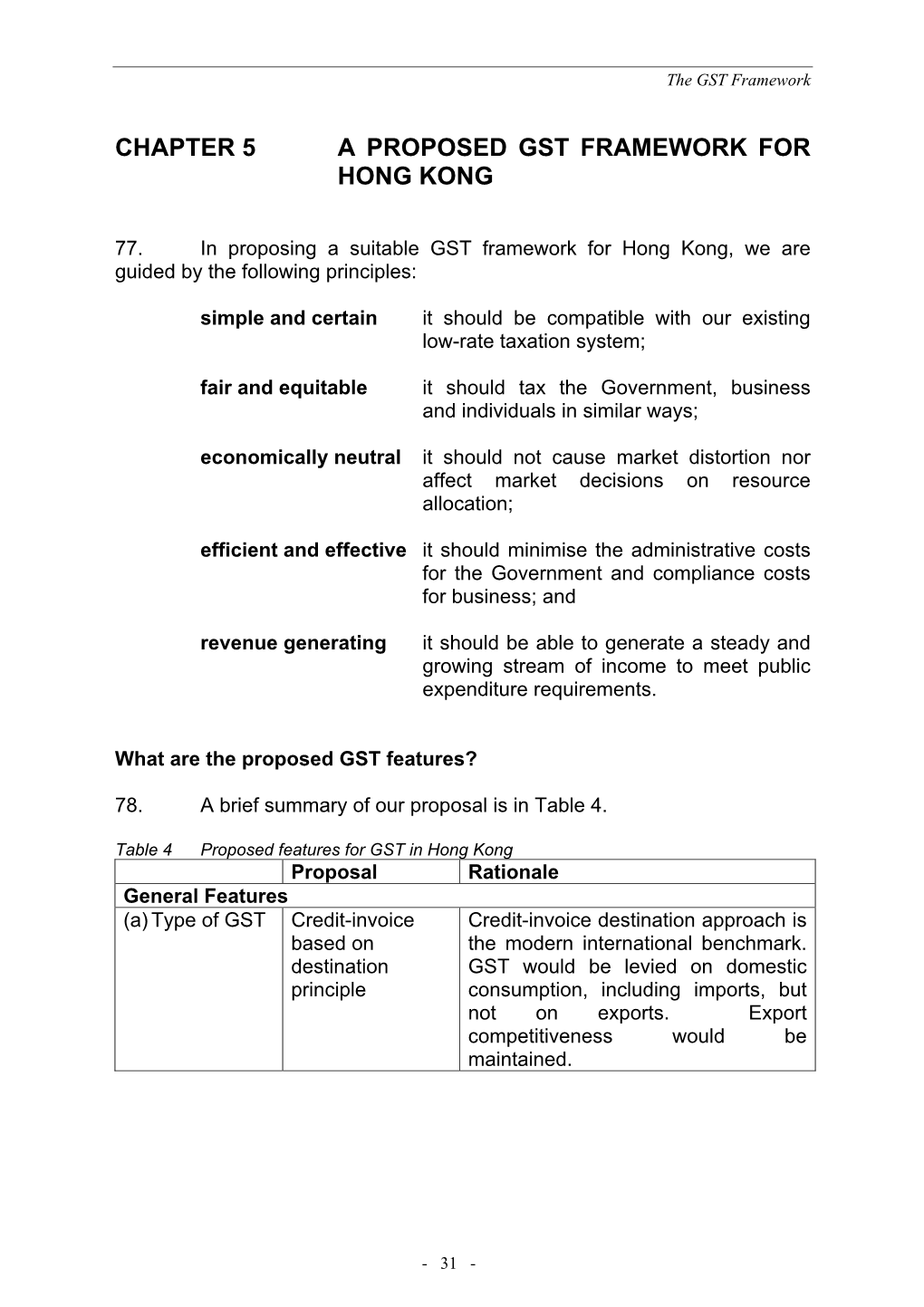 Chapter 5 a Proposed Gst Framework for Hong Kong