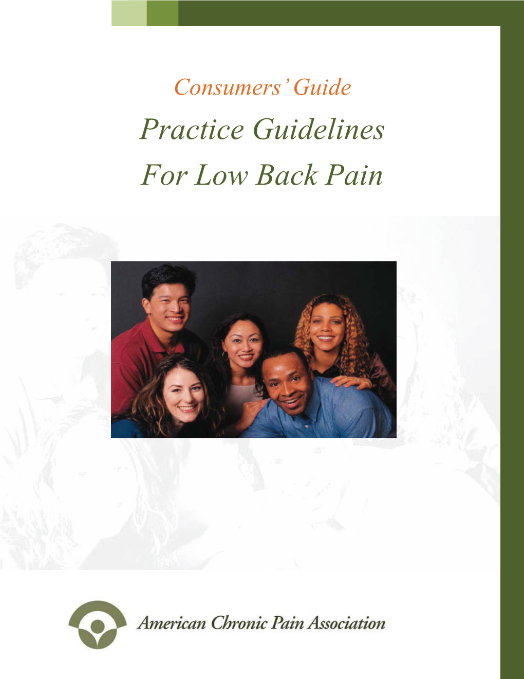 Practice Guidelines for Low Back Pain