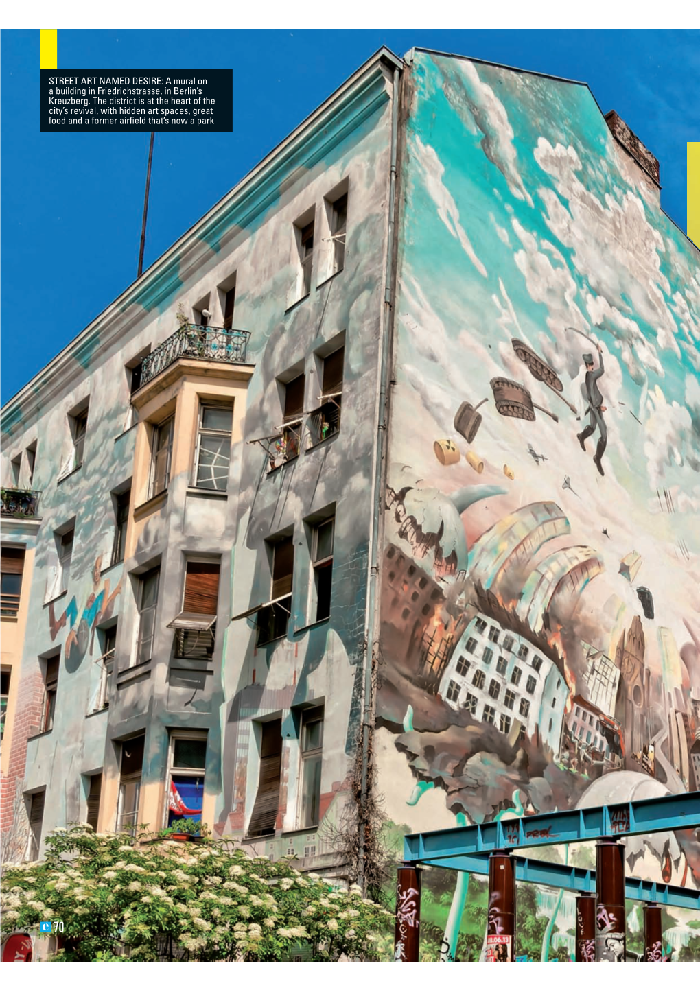 STREET ART NAMED DESIRE: a Mural on a Building in Friedrichstrasse, in Berlin’S Kreuzberg