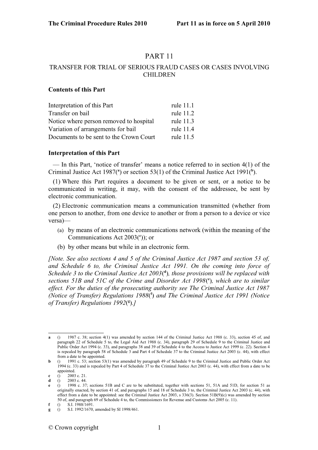 Criminal Procedure Rules 2010 Part 11