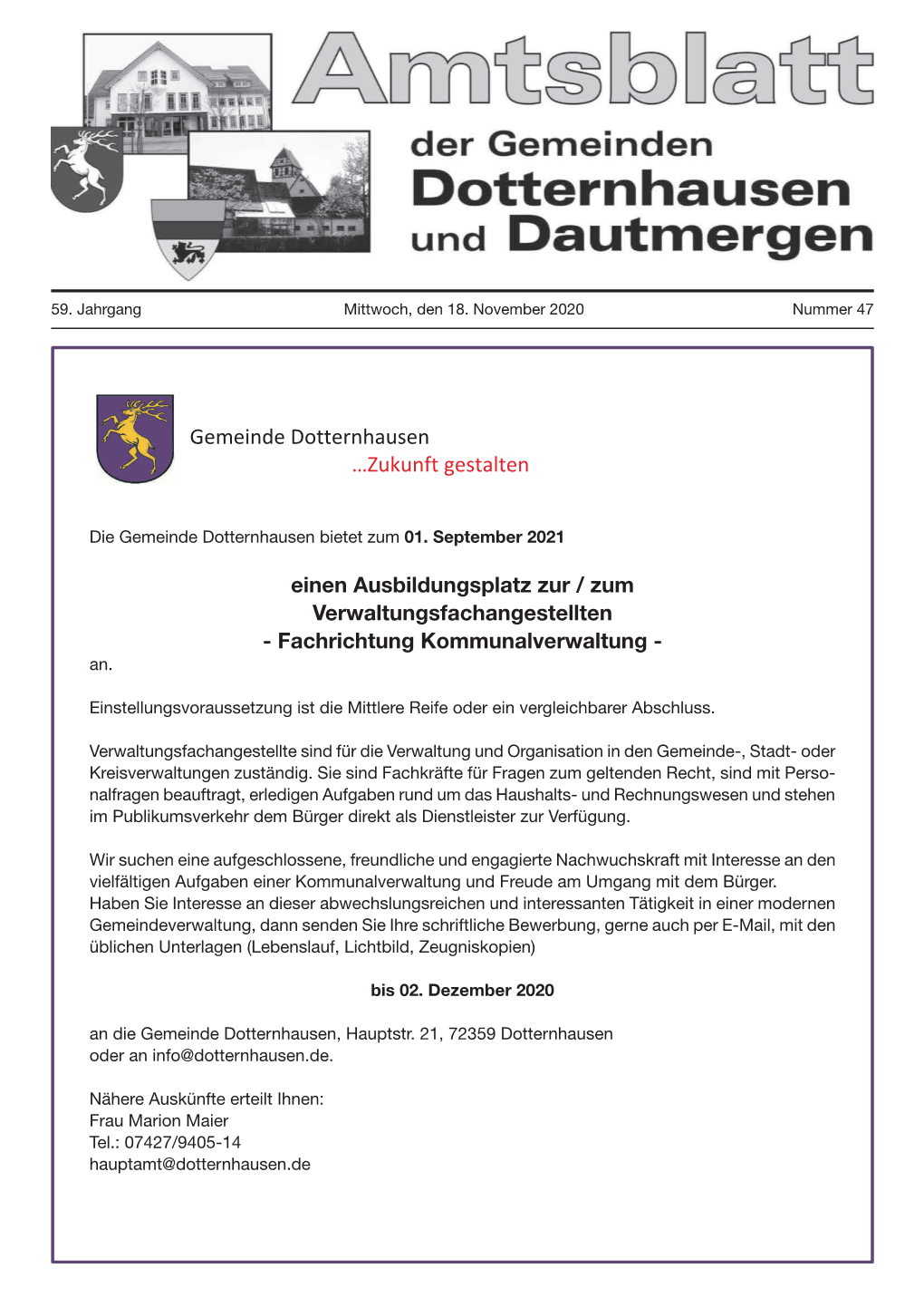 Gemeinde Dotternhausen …Zukunft Gestalten
