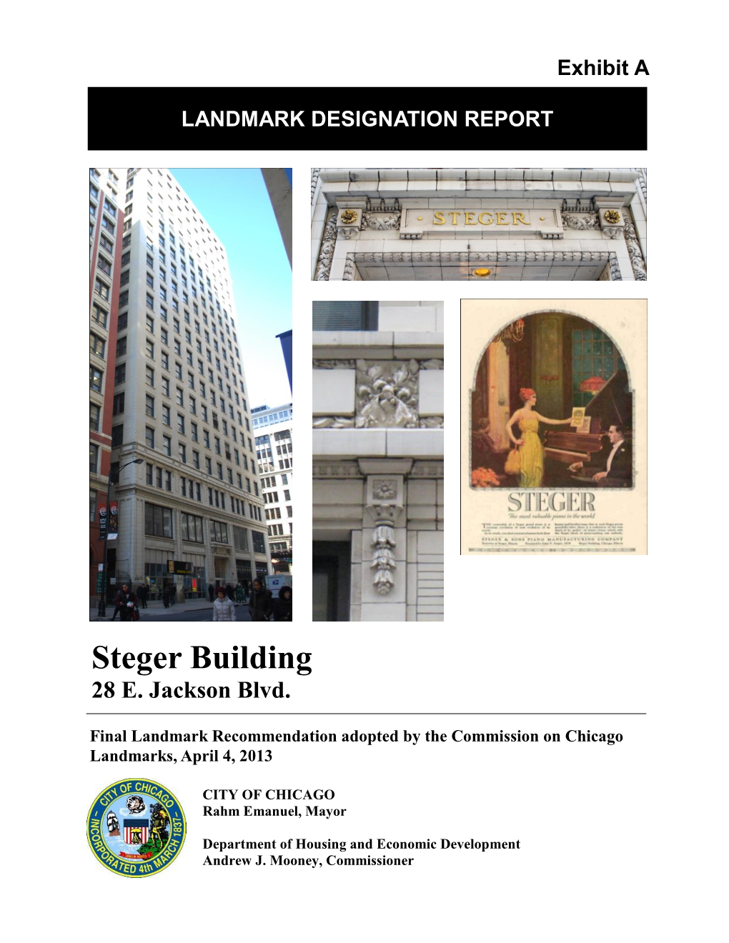 Steger Building Chicago Landmark Designation Report