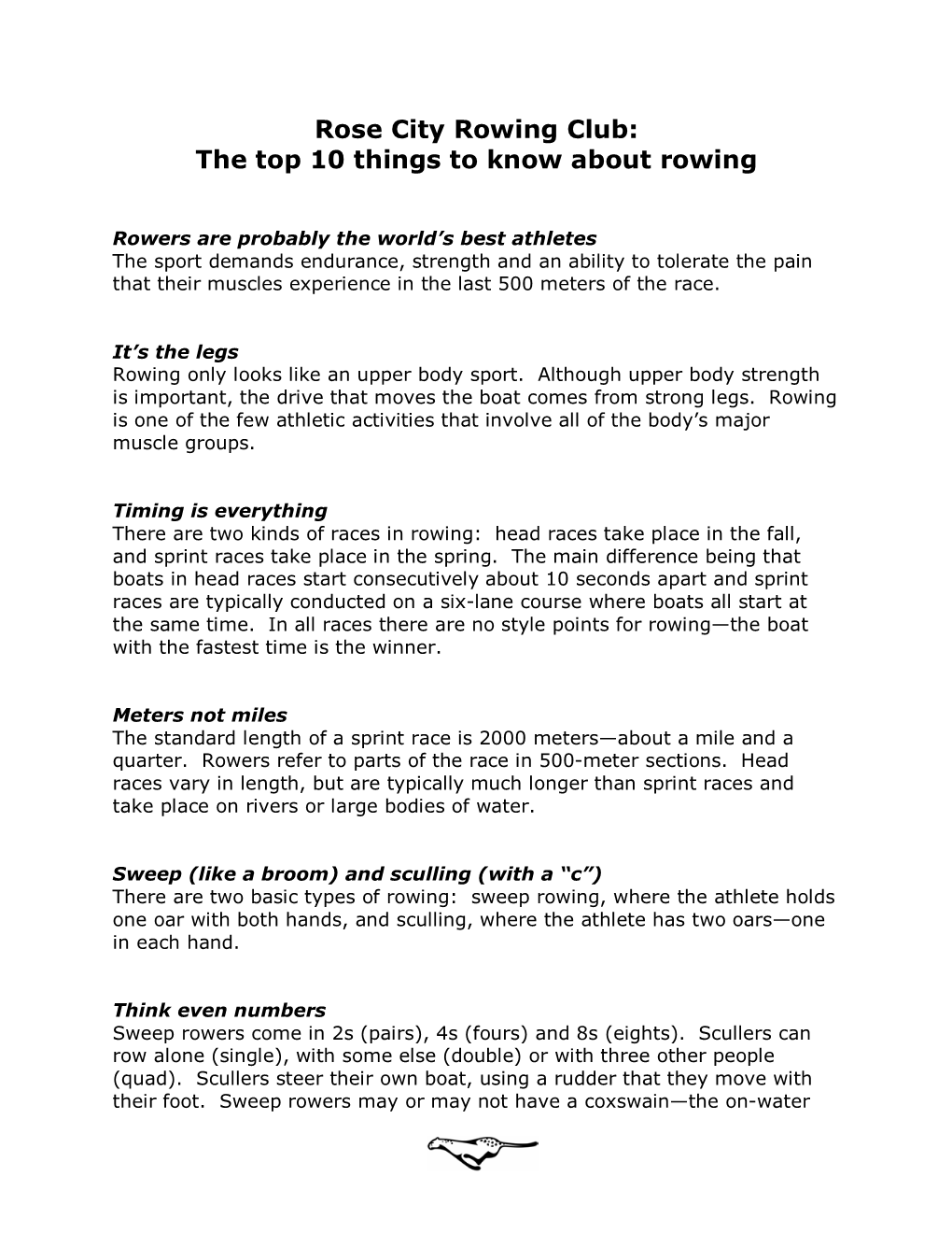 The Top 10 Things to Know About Rowing