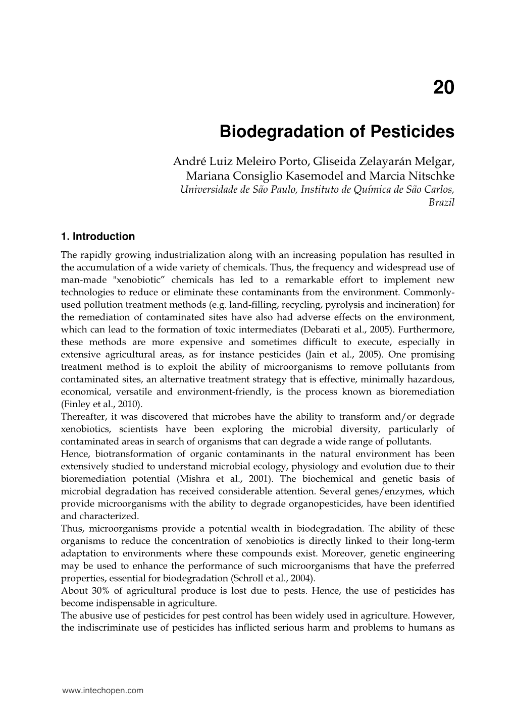 Biodegradation of Pesticides