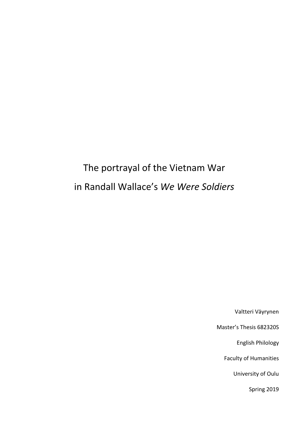 The Portrayal of the Vietnam War in Randall Wallace's We Were Soldiers