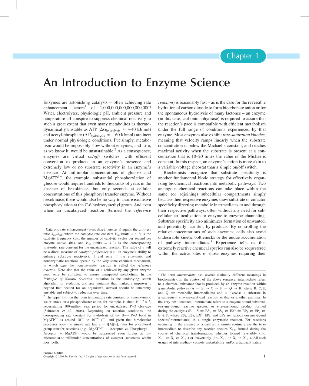 An Introduction to Enzyme Science