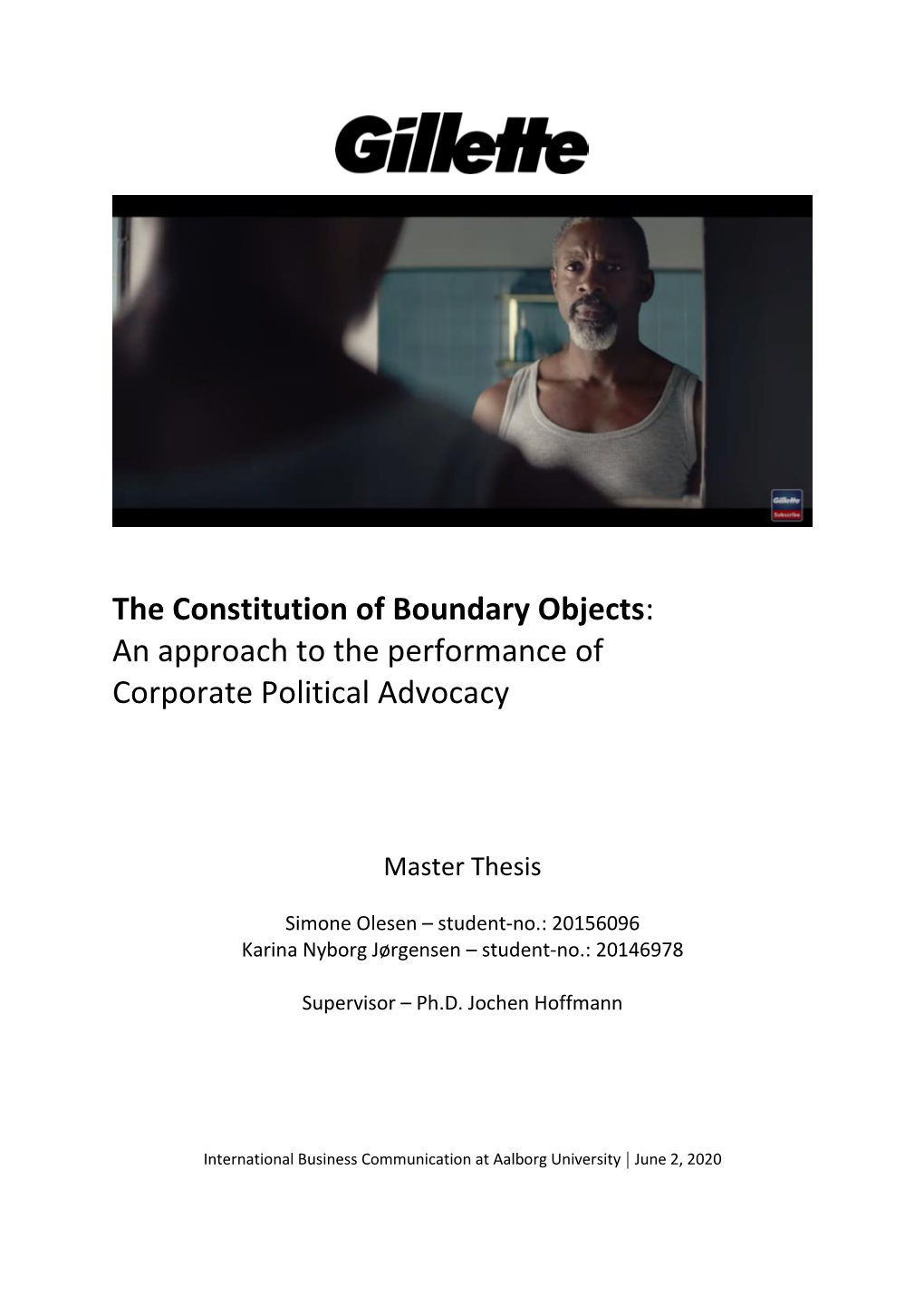 The Constitution of Boundary Objects: an Approach to the Performance of Corporate Political Advocacy