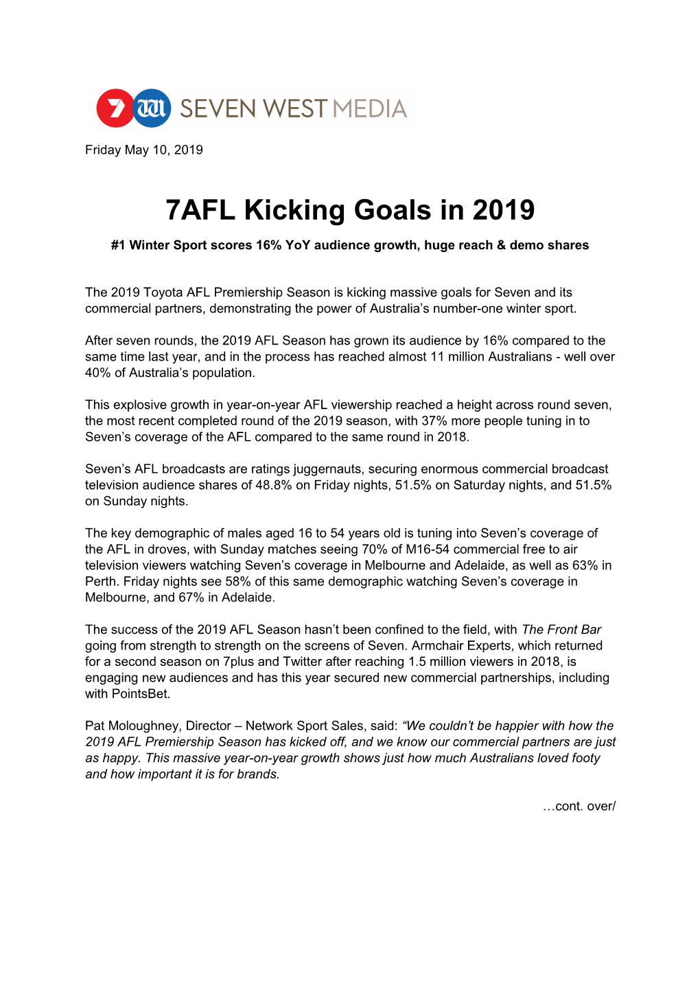 7AFL Kicking Goals in 2019