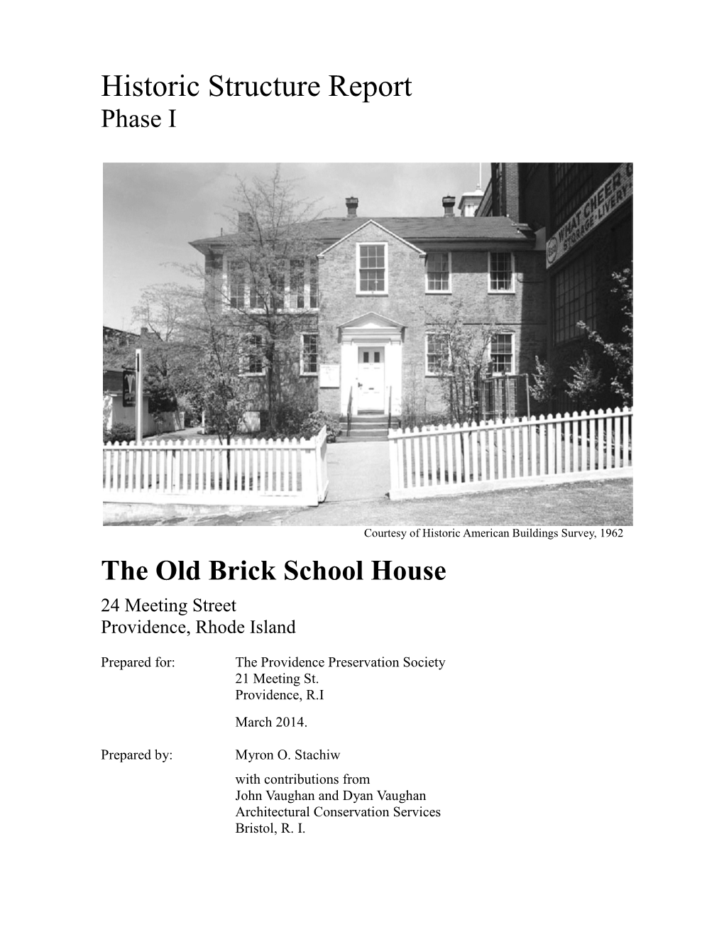 Historic Structure Report